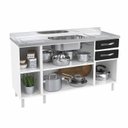 Ver imagem 7 de Balcão de Cozinha de Aço Star New 150cm p/Pia Branco/com Preto