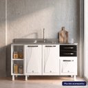 Ver imagem 3 de Balcão de Cozinha de Aço Star New 150cm p/Pia Branco/com Preto