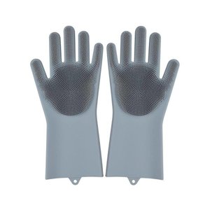 Luva Mágica Silicone Junto com Esponja de Limpeza Lava Louça Carros