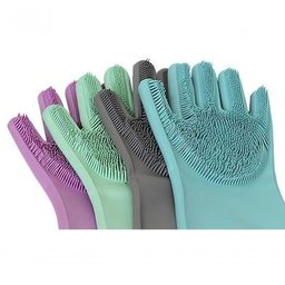 Luva Mágica Silicone Junto com Esponja de Limpeza Lava Louça Carros - 2