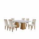 Ver imagem 2 de Conjunto de Mesa Inovare 180cm com 6 Cadeiras Valentina Marrom e Off White