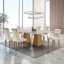Ver imagem 1 de Conjunto de Mesa Inovare 180cm com 6 Cadeiras Valentina Marrom e Off White