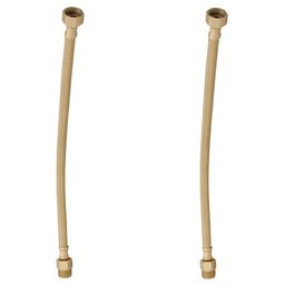 Kit 2 Engate Mangueira Flexível Dourado Trançado Inox 30cm - 1
