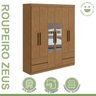 Conjunto de Guarda-roupa 6 Portas 4 Gavetas Zeus com Espelho e Cômoda 8 Gavetas 2 Portas Toronto - 11