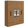 Conjunto de Guarda-roupa 6 Portas 4 Gavetas Zeus com Espelho e Cômoda 8 Gavetas 2 Portas Toronto - 4