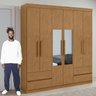 Conjunto de Guarda-roupa 6 Portas 4 Gavetas Zeus com Espelho e Cômoda 8 Gavetas 2 Portas Toronto - 6