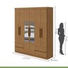 Conjunto de Guarda-roupa 6 Portas 4 Gavetas Zeus com Espelho e Cômoda 8 Gavetas 2 Portas Toronto - 5