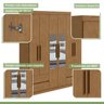 Conjunto de Guarda-roupa 6 Portas 4 Gavetas Zeus com Espelho e Cômoda 8 Gavetas 2 Portas Toronto - 12