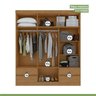 Conjunto de Guarda-roupa 6 Portas 4 Gavetas Zeus com Espelho e Cômoda 8 Gavetas 2 Portas Toronto - 9