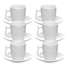 Jogo 6 Xícaras Café Brixton e Pires em Porcelana Branca 65ml - 1