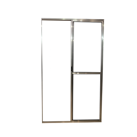 Porta Sacada 2 Folhas Móveis Aluminio Brilhante C/ Trinco 2,10x1,50