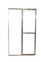 Ver imagem 1 de Porta Sacada 2 Folhas Móveis Aluminio Brilhante C/ Trinco 2,10x1,50