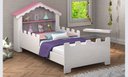 Ver imagem 2 de Cama Infantil Magia Quarto da Criança com Grade de Proteção Casinha com Colchão Cor Branco/rosa