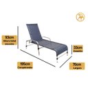 Ver imagem 4 de 2 Espreguiçadeiras Catar + Mesa Centro em Alumínio - Azul Dark