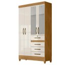 Ver imagem 3 de Guarda-Roupa Solteiro 4 Portas 4 Gavetas e 1 com Chave 2 Espelhos e Pés Sobral