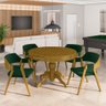 Conjunto Mesa de Jogos Carteado Bellagio Tampo Reversível e 4 Cadeiras Madeira Poker Base Estrela Ve - 6