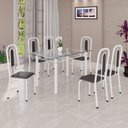 Ver imagem 1 de Conjunto Sala de Jantar com 6 Cadeiras Lívia Preto/Branco