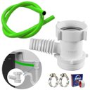 Ver imagem 1 de Adaptador para Máquina de Lavar Louça + Mangueira + Abraçadeira Aço Inox 1" + Fita Veda Rosca