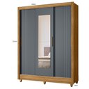Ver imagem 3 de Guarda-Roupa Casal 3 Portas de Correr 2 Gavetas com Espelho e Pés Bolívia Marrom/Freijó/Cinza