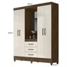 Guarda-roupa Casal Capelinha 4 Portas 3 Gavetas com Espelho e Pés Capri - 4