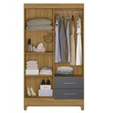 Ver imagem 2 de Guarda-Roupa Solteiro 4 Portas 2 Gavetas e Pés Chile