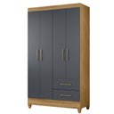 Ver imagem 3 de Guarda-Roupa Solteiro 4 Portas 2 Gavetas e Pés Chile