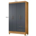 Ver imagem 4 de Guarda-Roupa Solteiro 4 Portas 2 Gavetas e Pés Chile