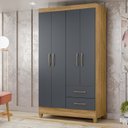 Ver imagem 1 de Guarda-Roupa Solteiro 4 Portas 2 Gavetas e Pés Chile