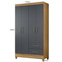 Ver imagem 4 de Guarda-Roupa Solteiro 4 Portas 2 Gavetas e Pés Chile