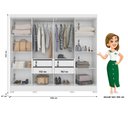 Ver imagem 3 de Guarda-Roupa Casal 8 Portas 4 Gavetas e Pés Diplomata Branco