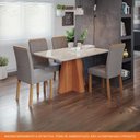 Ver imagem 7 de Sala de Jantar 130x80cm Tampo Mdf/vidro 4 Cadeira Cimol Maitê Cimol Cinamomo/off/mad/linho Grafite