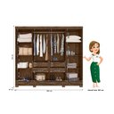 Ver imagem 4 de Guarda-roupa Casal 8 Portas 4 Gavetas Com Espelhos e Pés Diplomata