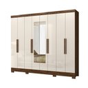 Ver imagem 2 de Guarda-roupa Casal 8 Portas 4 Gavetas Com Espelhos e Pés Diplomata