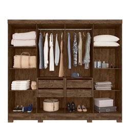 Guarda-roupa Casal 8 Portas 4 Gavetas Com Espelhos e Pés Diplomata - 3
