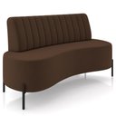 Ver imagem 2 de Sofá Chaise 2 Lugares Sala Living 160cm Pés Industrial Cayman K01 Veludo Marrom - Lyam Decor
