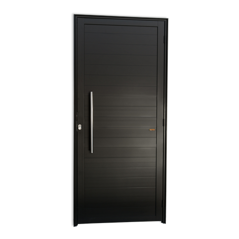 Porta Alumínio Lambril c/Puxador e.Preto 90 Brimak