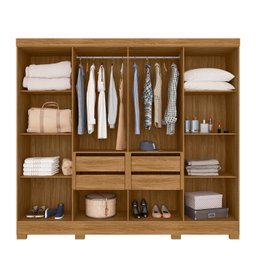 Guarda-roupa Casal 8 Portas 4 Gavetas Com Espelhos e Pés Diplomata - 4