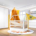 Ver imagem 1 de Quarto Bebê Completo Berço Cômoda Guarda-Roupa Wood Divicar