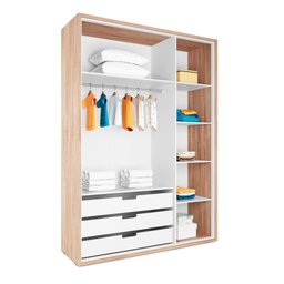 Quarto Bebê Completo Berço Cômoda Guarda-Roupa Wood Divicar - 6