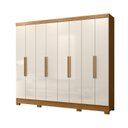 Ver imagem 2 de Guarda-Roupa Casal 8 Portas 4 Gavetas e Pés Diplomata Marrom/Freijó/Off