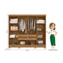 Ver imagem 3 de Guarda-Roupa Casal 8 Portas 4 Gavetas com Espelhos e Pés Diplomata Marrom/Freijó/Off