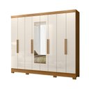 Ver imagem 2 de Guarda-roupa Casal 8 Portas 4 Gavetas Com Espelhos e Pés Diplomata