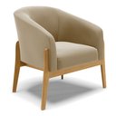 Ver imagem 3 de Kit 01 Poltrona e 01 Puff Stella Suede Marrom Rato Base Madeira Castanho - D’Rossi