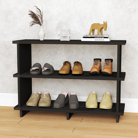 Sapateira Horizontal Organizadora Nichos Preto