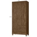Ver imagem 4 de Guarda-Roupa Solteiro 3 Portas 2 Gavetas e Pés Lima Marrom/Castanho Wood