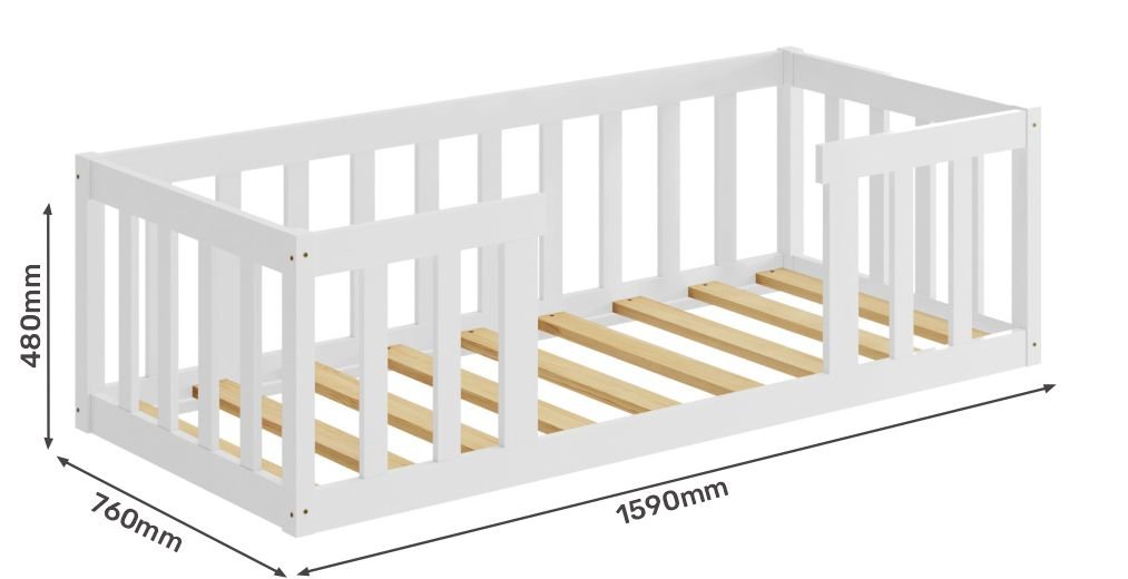 Cama Infantil Montessoriana Encanto com Colchão:branco - 3