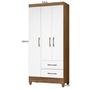 Ver imagem 4 de Guarda-Roupa Solteiro 3 Portas 2 Gavetas e Pés Lima Marrom/Marrome/Branco