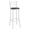 Ver imagem 1 de Banqueta Alta Aço com Assento Estofado Multimóveis Cr50263 Branco/preto