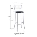 Ver imagem 2 de Banqueta Alta Aço com Assento Estofado Multimóveis Cr50263 Branco/preto