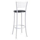 Ver imagem 3 de Banqueta Alta Aço com Assento Estofado Multimóveis Cr50263 Branco/preto